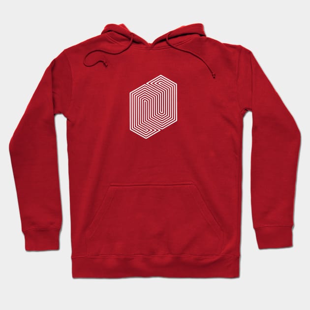 Optical Illusion (Impossible Minimal B & W Lines) Hoodie by badbugs